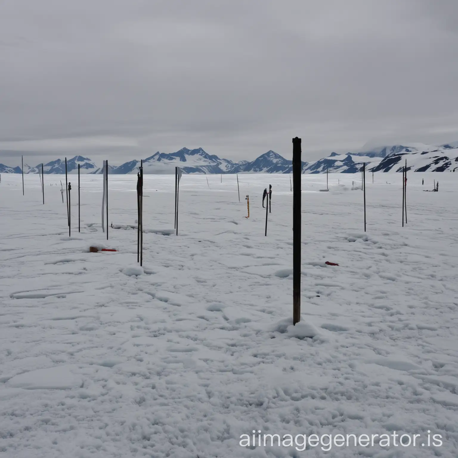 Icefield-with-Poles-and-Cloudy-Sky