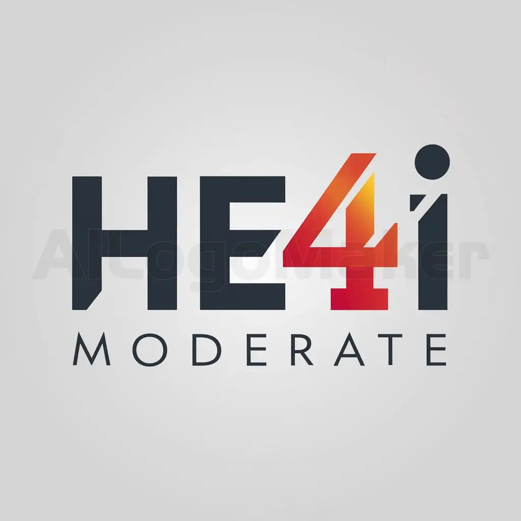 a logo design,with the text "He4i", main symbol:He4i,Moderate,be used in Internet industry,clear background