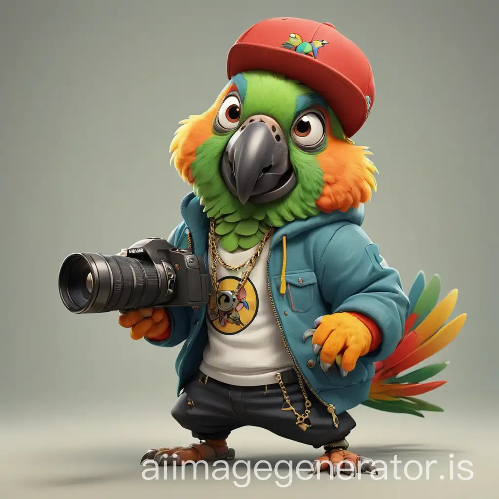 Hip-Hop-Parrot-Cartoons-with-Digital-Camera