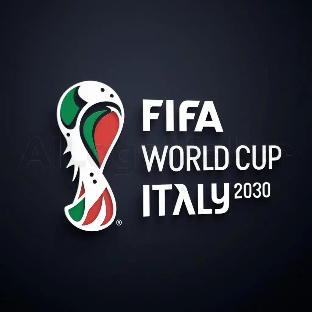 LOGO-Design-For-FIFA-World-Cup-Italy-2030-Vibrant-Football-Emblem-with-Italian-Flag-Colors