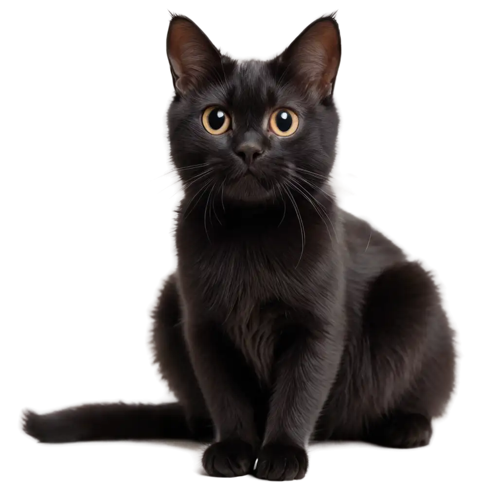 a cute black cat