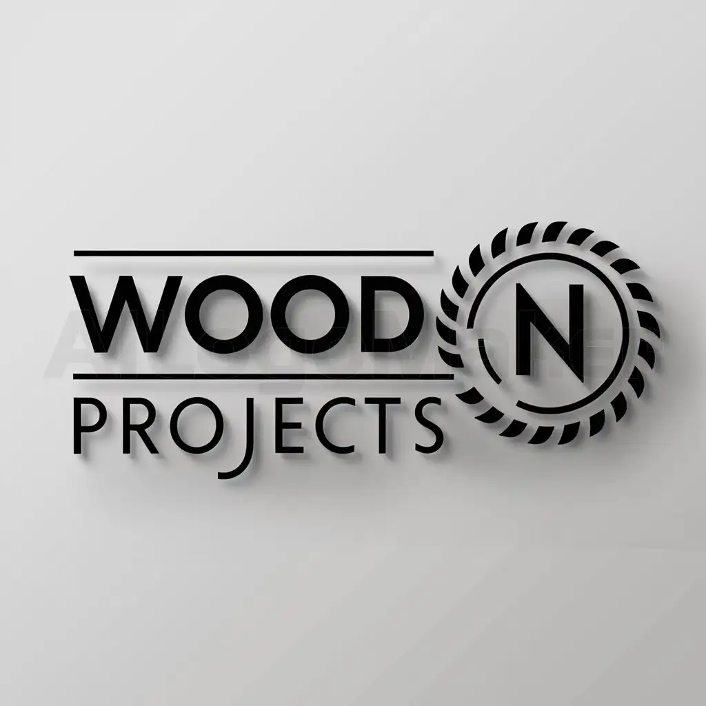 a logo design,with the text "Wood N Projects", main symbol:Wood saw blade,Minimalistic,be used in Others industry,clear background