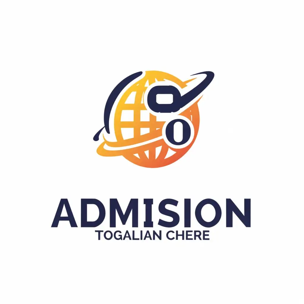 a logo design,with the text "OOO "Admission"", main symbol:OOO "Admission" and Globus,Moderate,be used in Education industry,clear background