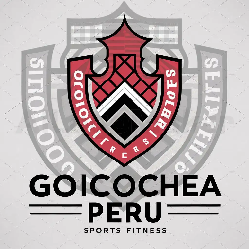 a logo design,with the text "goicochea peru", main symbol:escudo,complex,be used in Sports Fitness industry,clear background