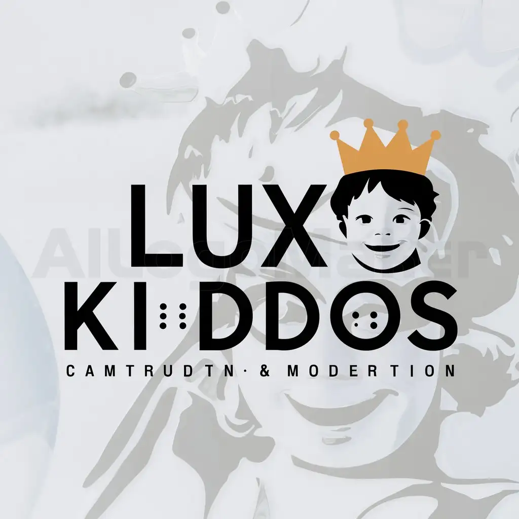 a logo design,with the text "Lux Kiddos", main symbol:Kid,Moderate,clear background