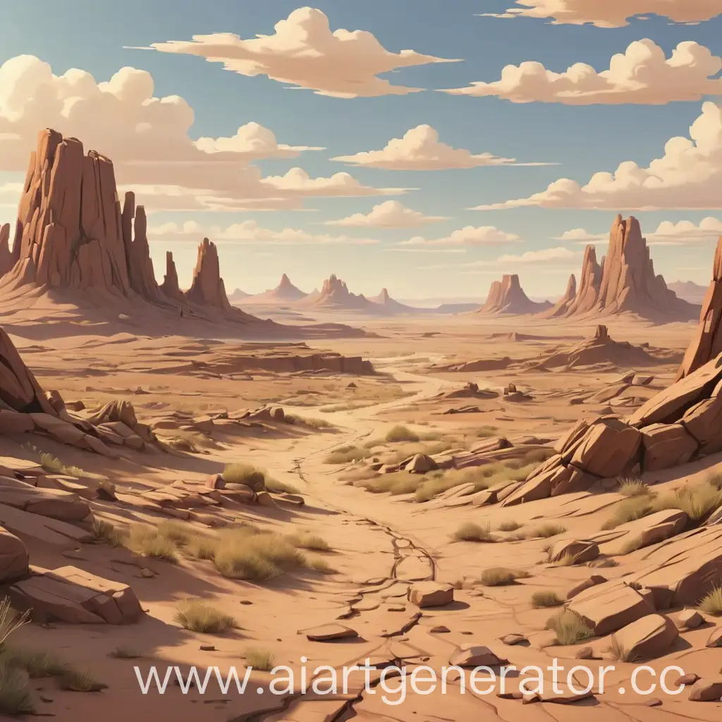 Desolate landscape cartoon style