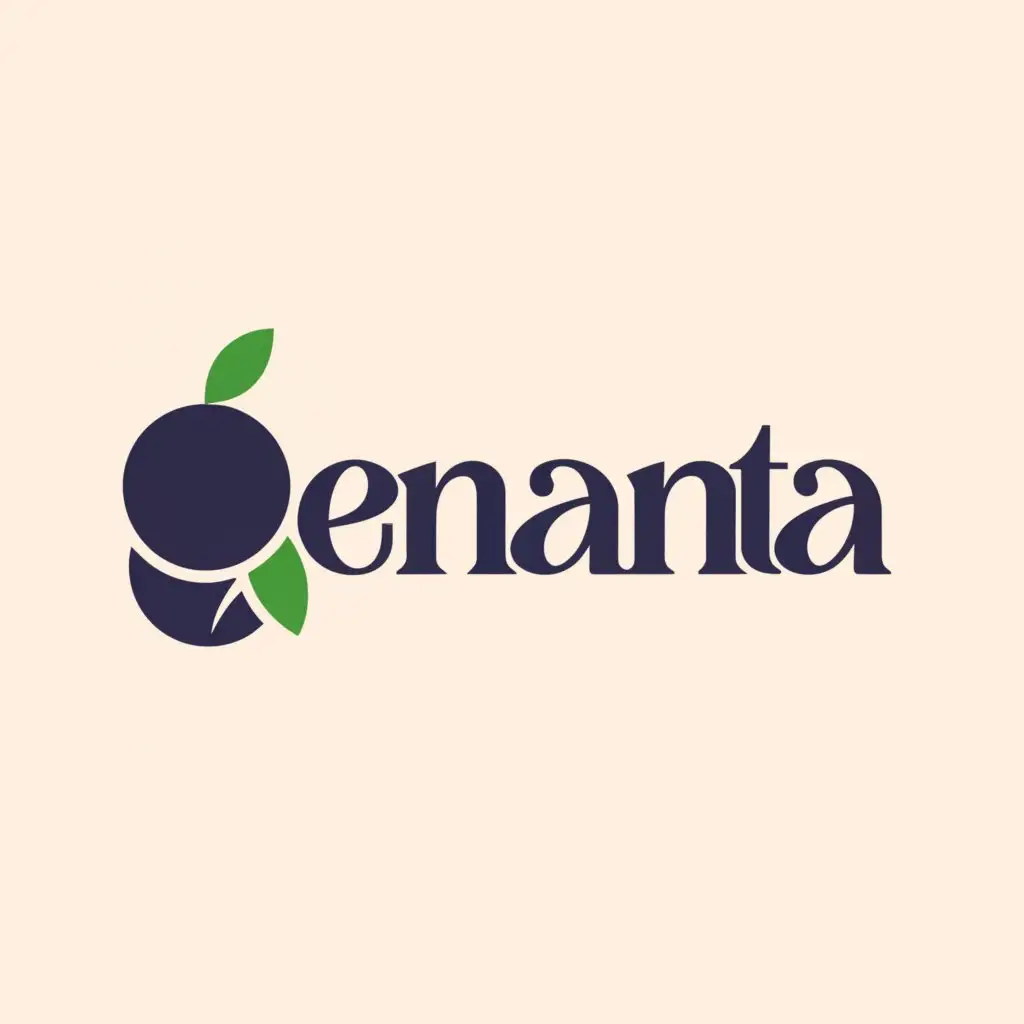 a logo design,with the text "emanta", main symbol:bilberry,Minimalistic,be used in Travel industry,clear background