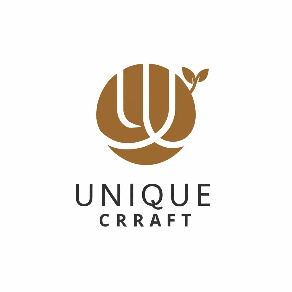a logo design,with the text "Unique Craft", main symbol:wool, leaf, U,Minimalistic,clear background