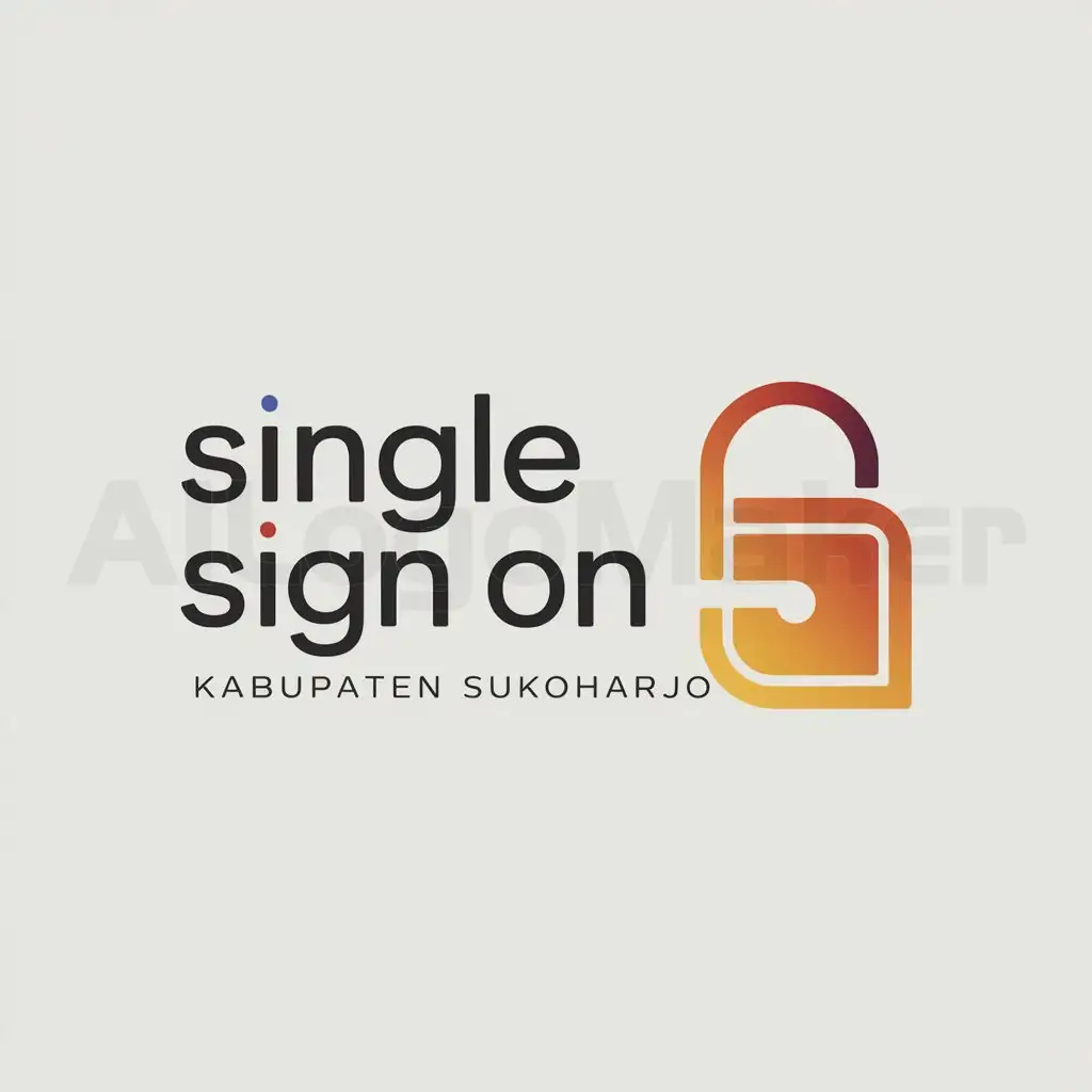 a logo design,with the text "single sign on kabupaten sukoharjo", main symbol:key lock sso,Minimalistic,be used in Technology industry,clear background