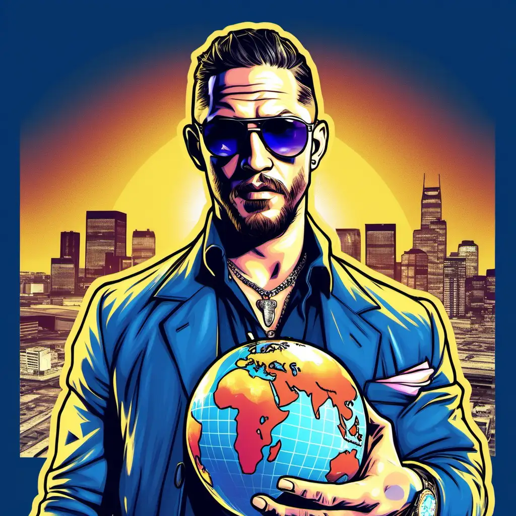 Tom Hardy with Golden Prophet Globe Radiant Aura and GTA 5 Style