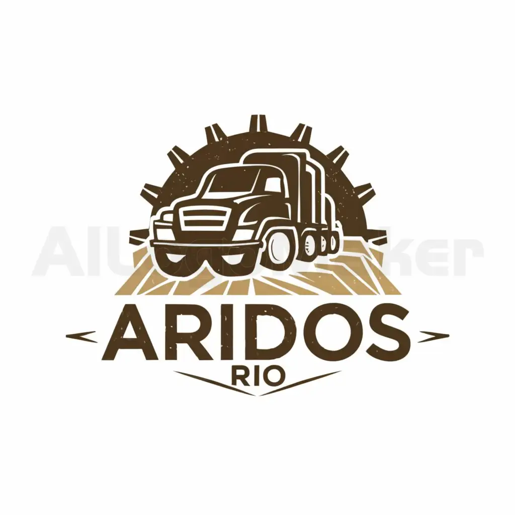 LOGO-Design-For-ARIDOS-RIO-Solid-Constructionthemed-Logo-with-Truck-Sand-and-Stone-Elements
