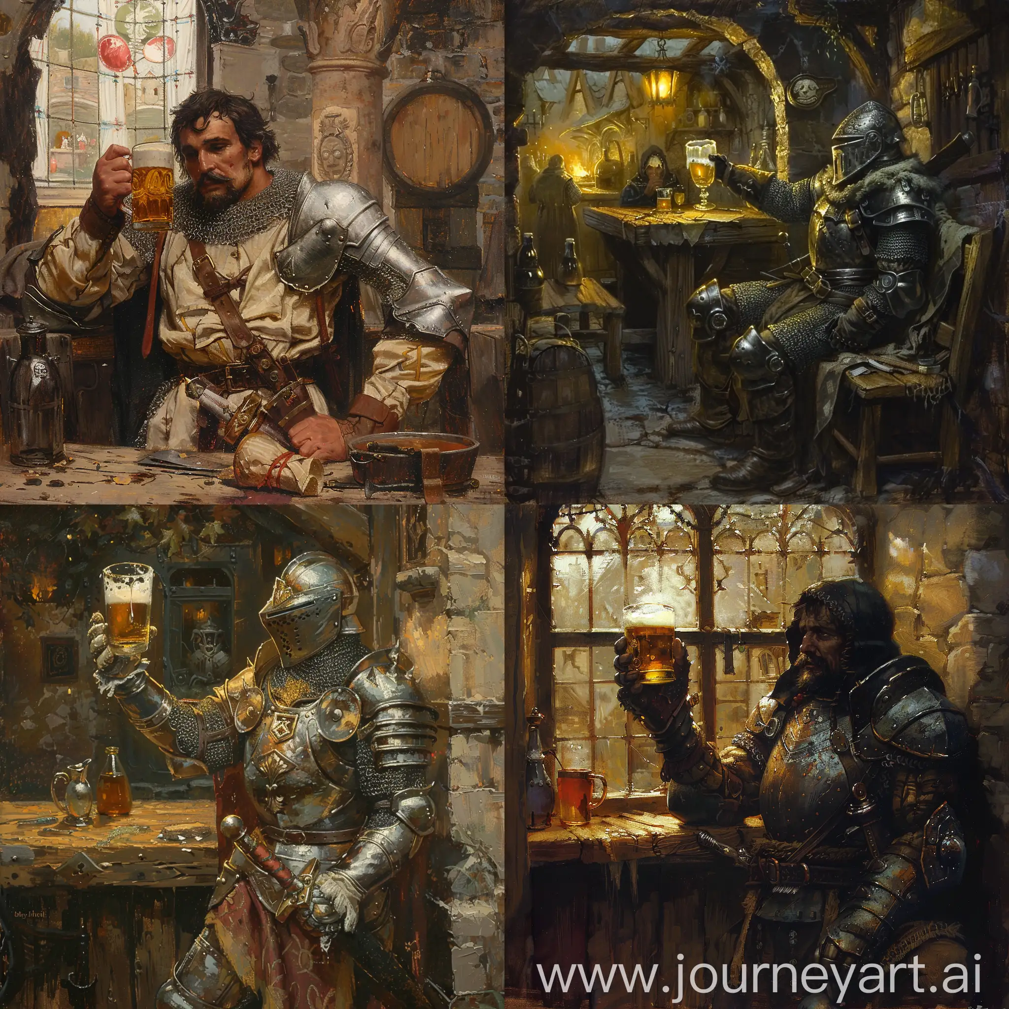 Knight-Enjoying-a-Mug-of-Beer-in-the-Tavern