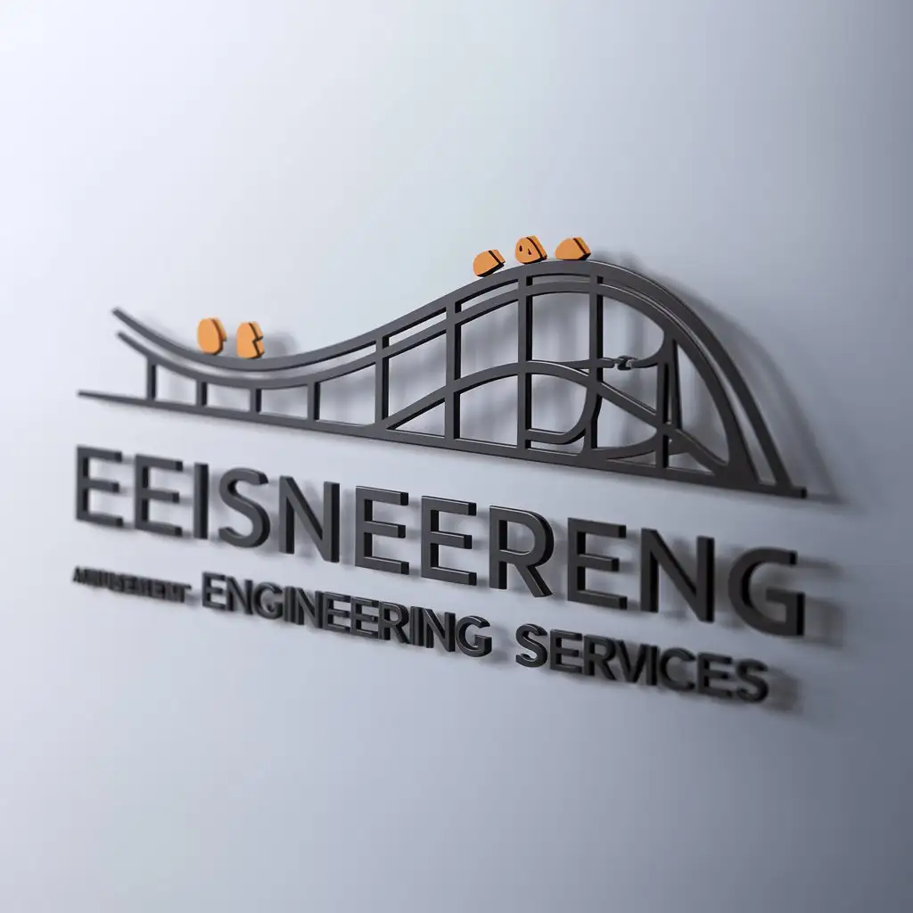 a logo design,with the text "Leisure engineering services", main symbol:A sleek and modern logo design for Leisure Engineering Services, a company specializing in amusement park engineering. The logo features a stylized roller coaster track with a smile, symbolizing both the fun and safety aspects of the company's work. The company's name is written in a bold, clean font, with the words 'Amusement Park' below, also in a bold, yet slightly smaller font. The overall design exudes a sense of excitement, safety, and professionalism.,Moderate,be used in Entertainment industry,clear background