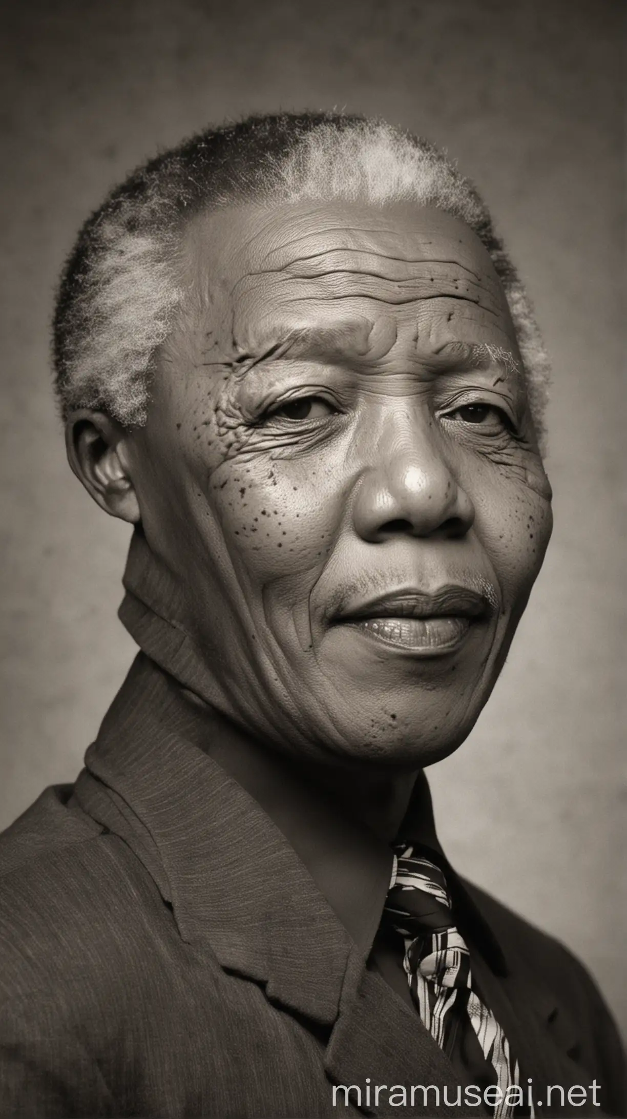 Nelson Mandela Portrait Iconic Leader Inspiring Hope and Change