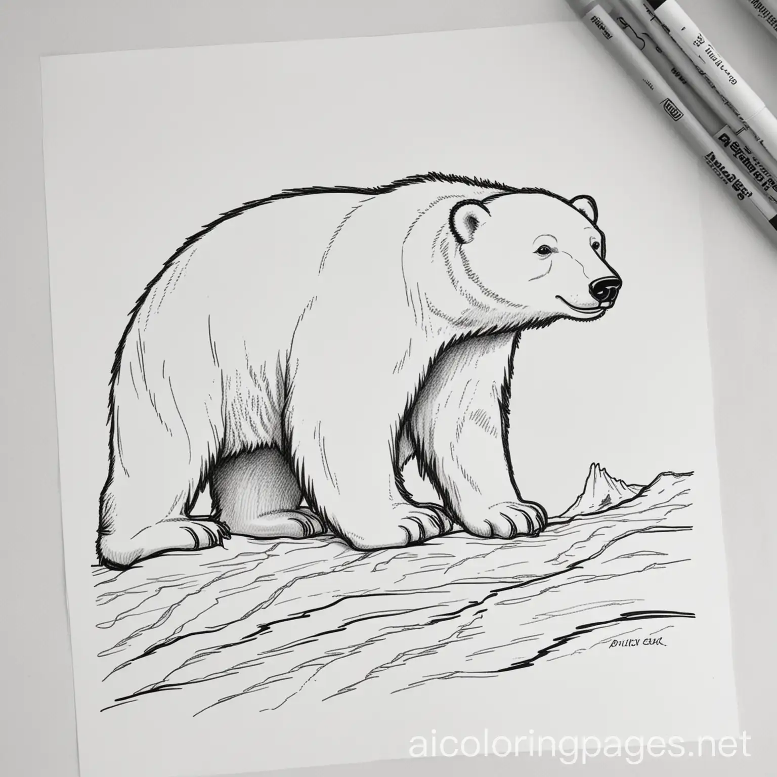 Polar-Bear-Coloring-Page-Simple-Line-Art-for-Kids