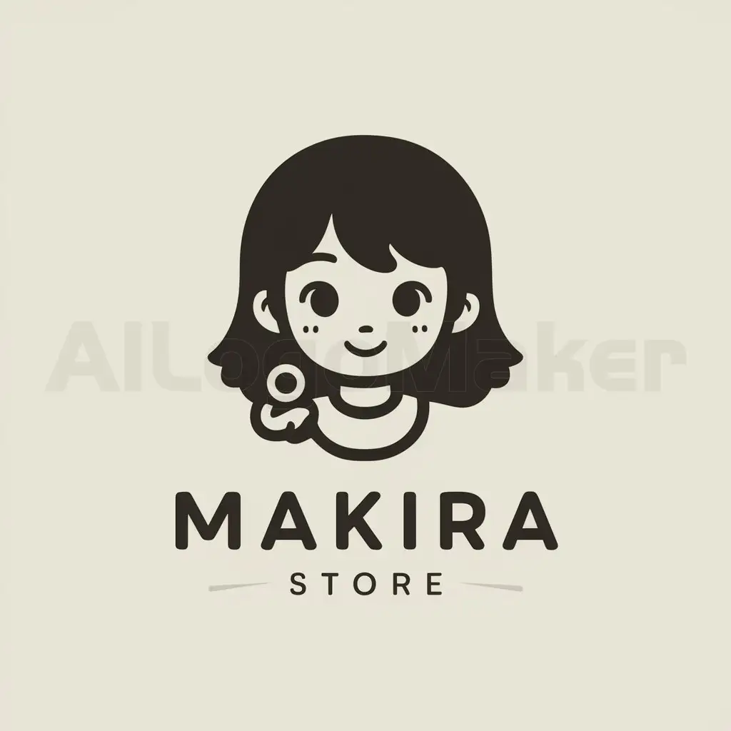 LOGO-Design-For-Makira-Store-Anime-Girl-Cute-and-Moderately-Styled-on-Clear-Background