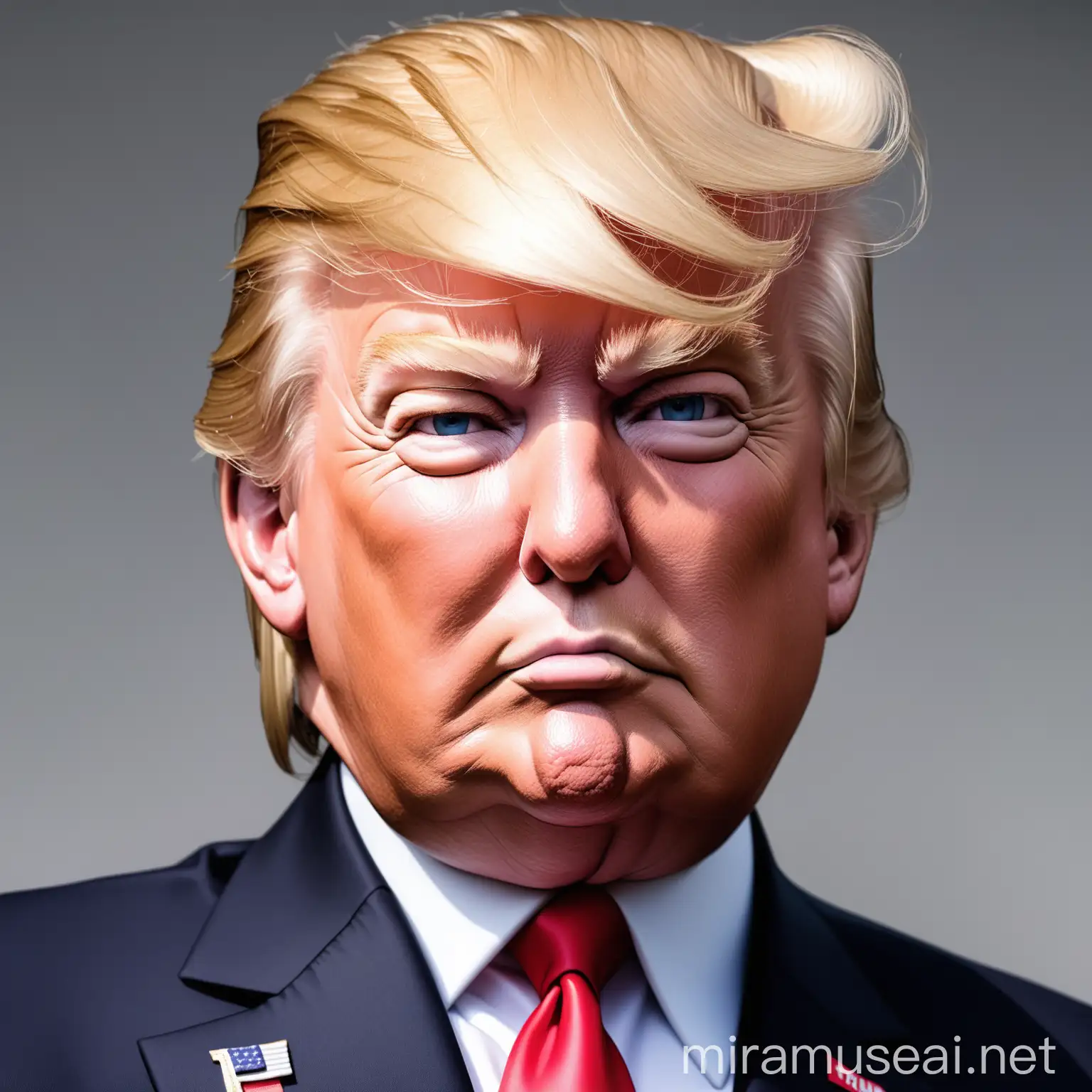 Donald Trump Portrait Former President in Thoughtful Contemplation