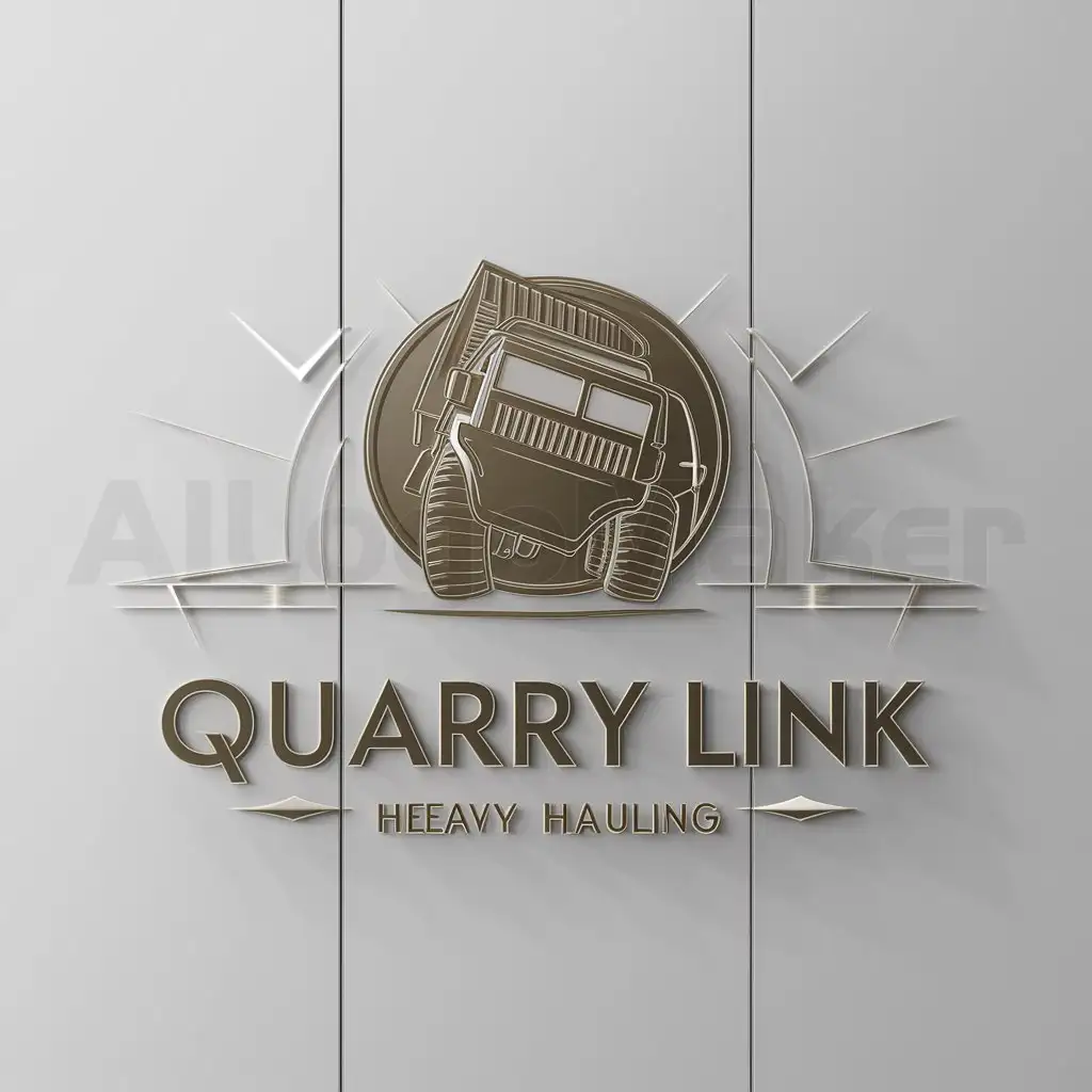 a logo design,with the text 'Quarry link', main symbol:dump truck,complex,clear background