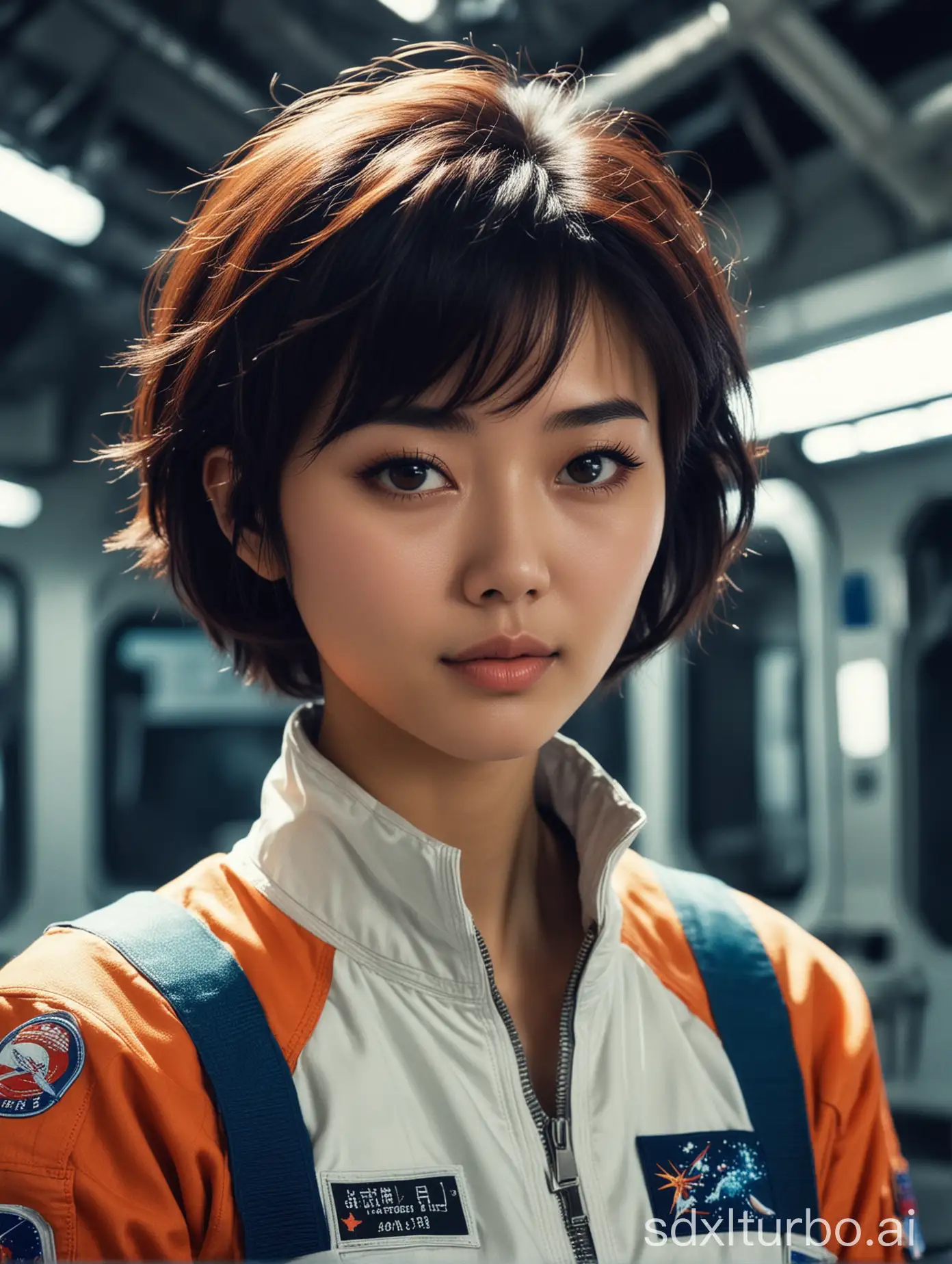 Chinese-Girl-Astronaut-with-80s-Tech-at-Alternative-Future-Space-Center