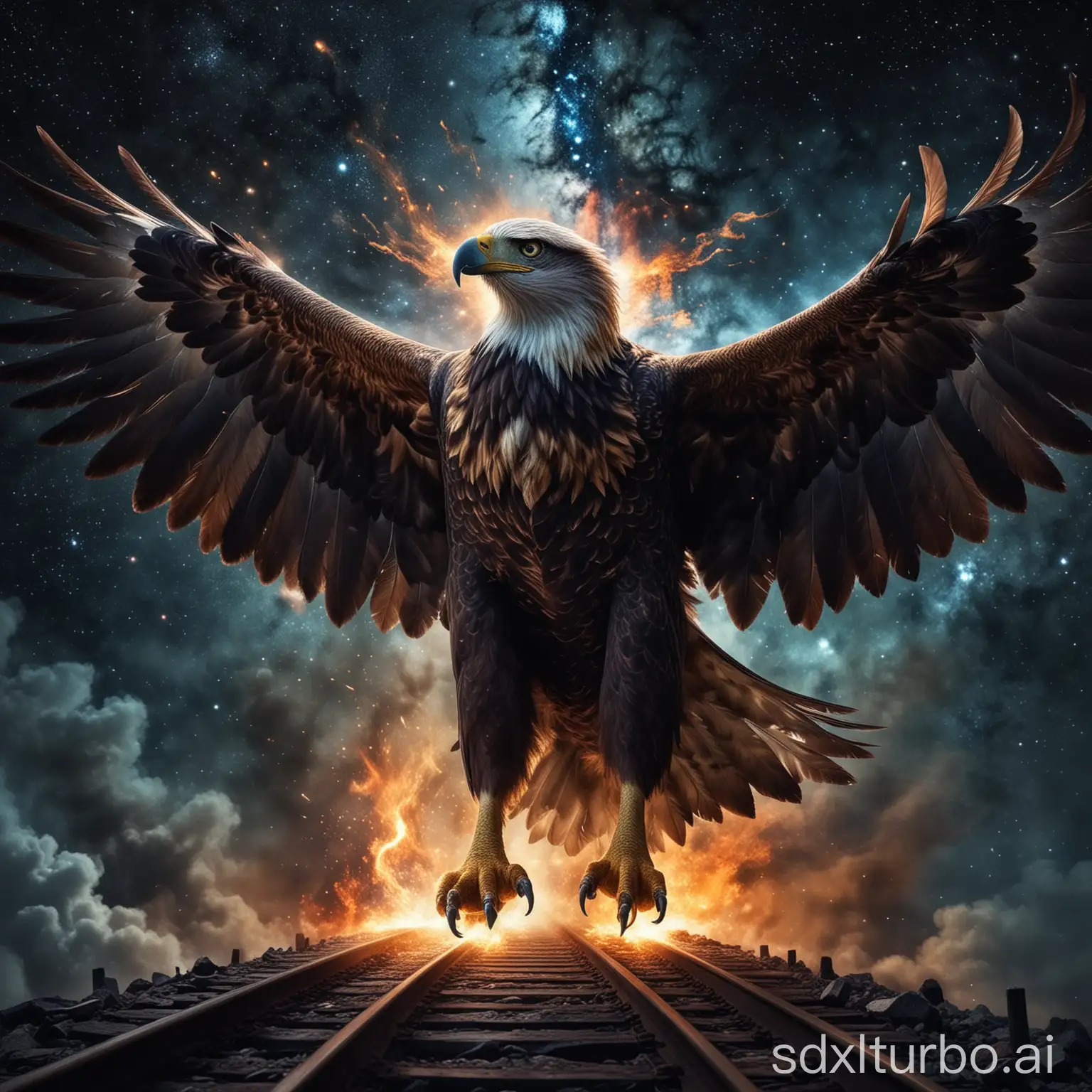 Solitary-Eagle-Reacting-to-Excessive-Darkness-in-a-Distorted-Galaxy