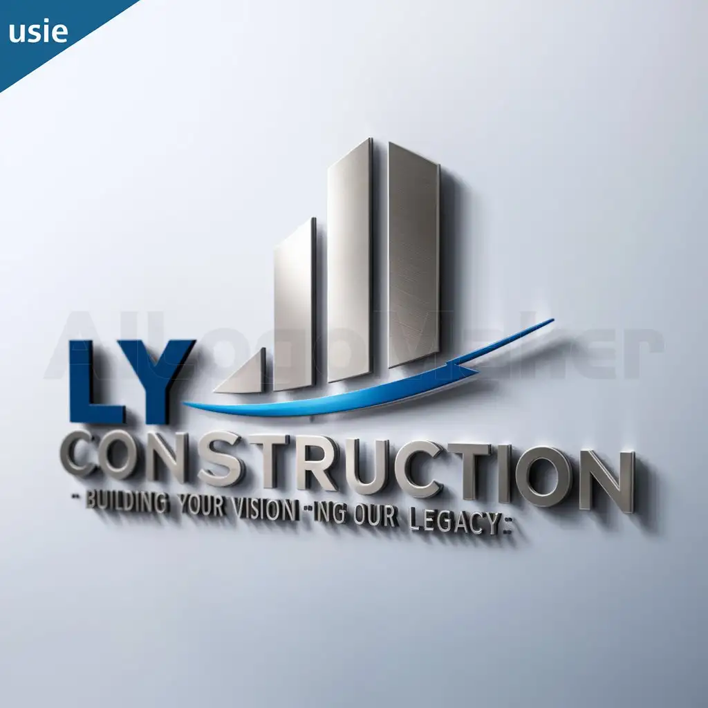 a logo design,with the text "LY Construction", main symbol:Building Your Vision, Crafting Our Legacy,Moderate,be used in Construction industry,clear background