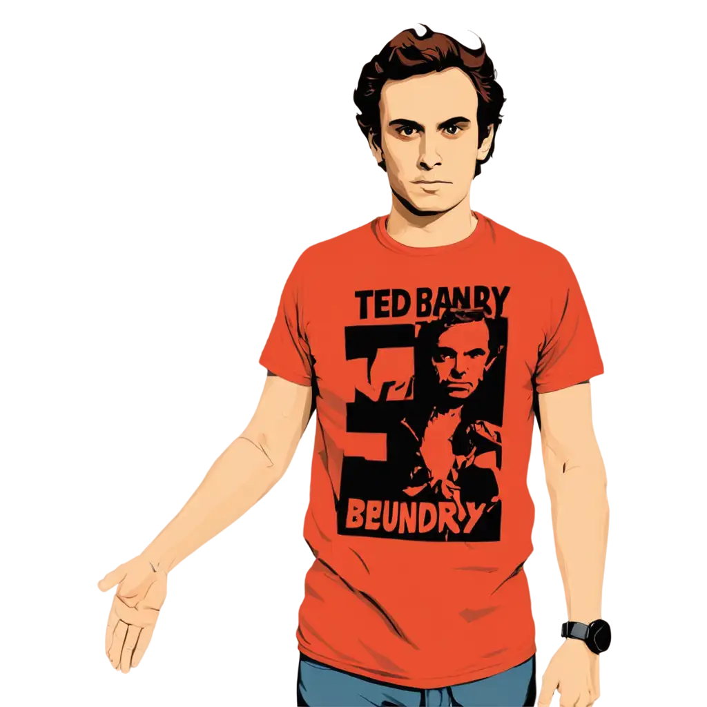 Ted-Bundy-with-TShirt-PNG-Image-Vector-Artwork-for-Graphic-Design-Projects