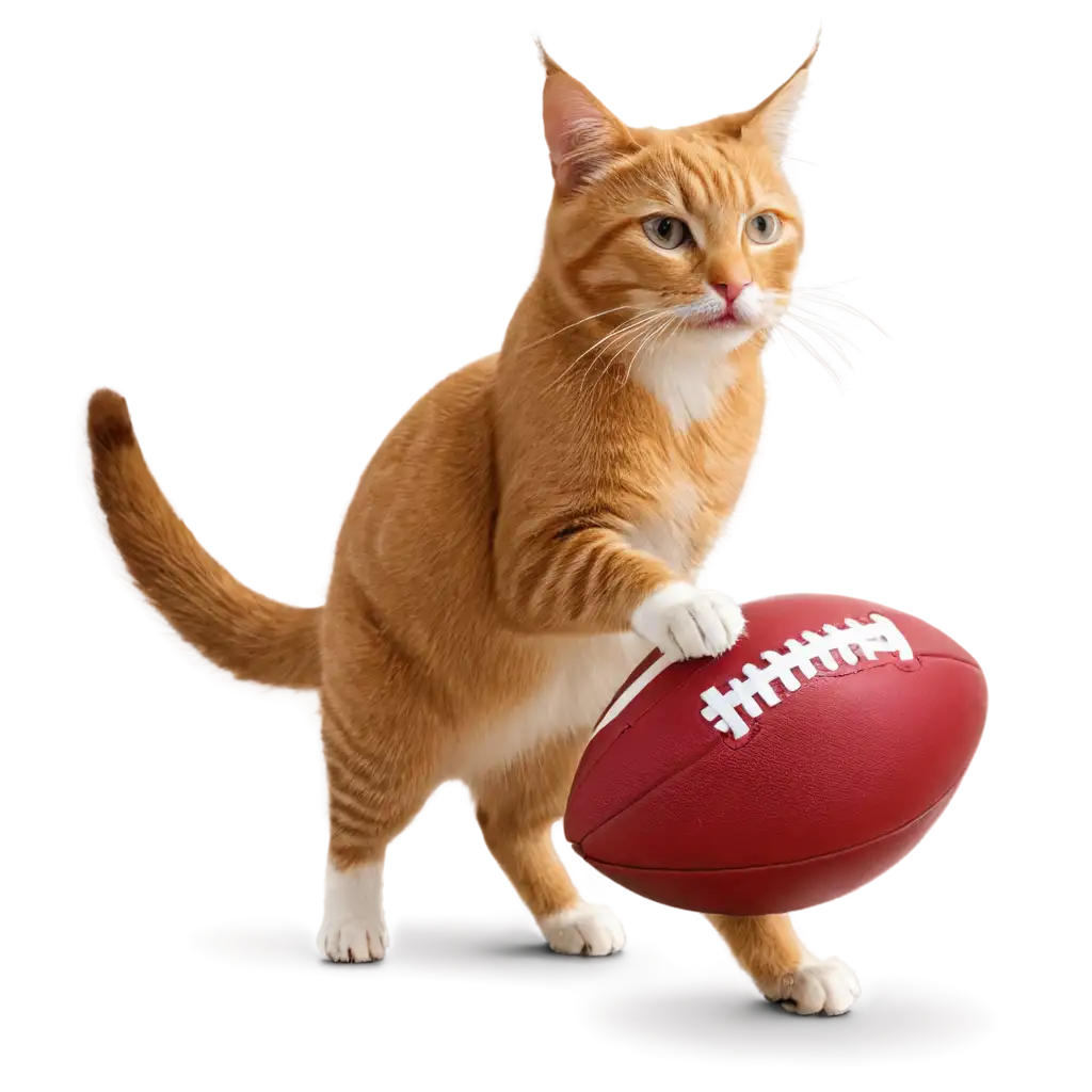 cat playing football