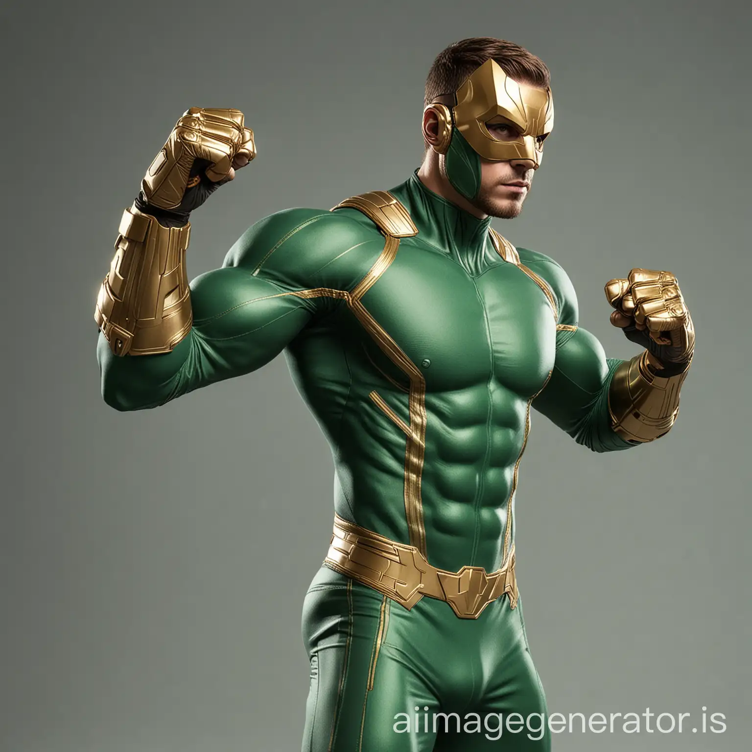 Muscular-Thin-Male-Superhero-in-Green-Suit-with-HiTech-Accessories