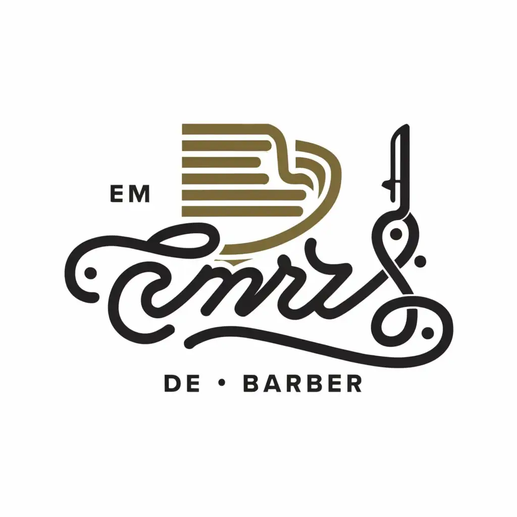 a logo design,with the text "EMRS de Barber", main symbol:barber hair fade,Moderate,clear background