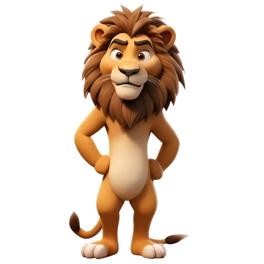 cartoon lion looking confused