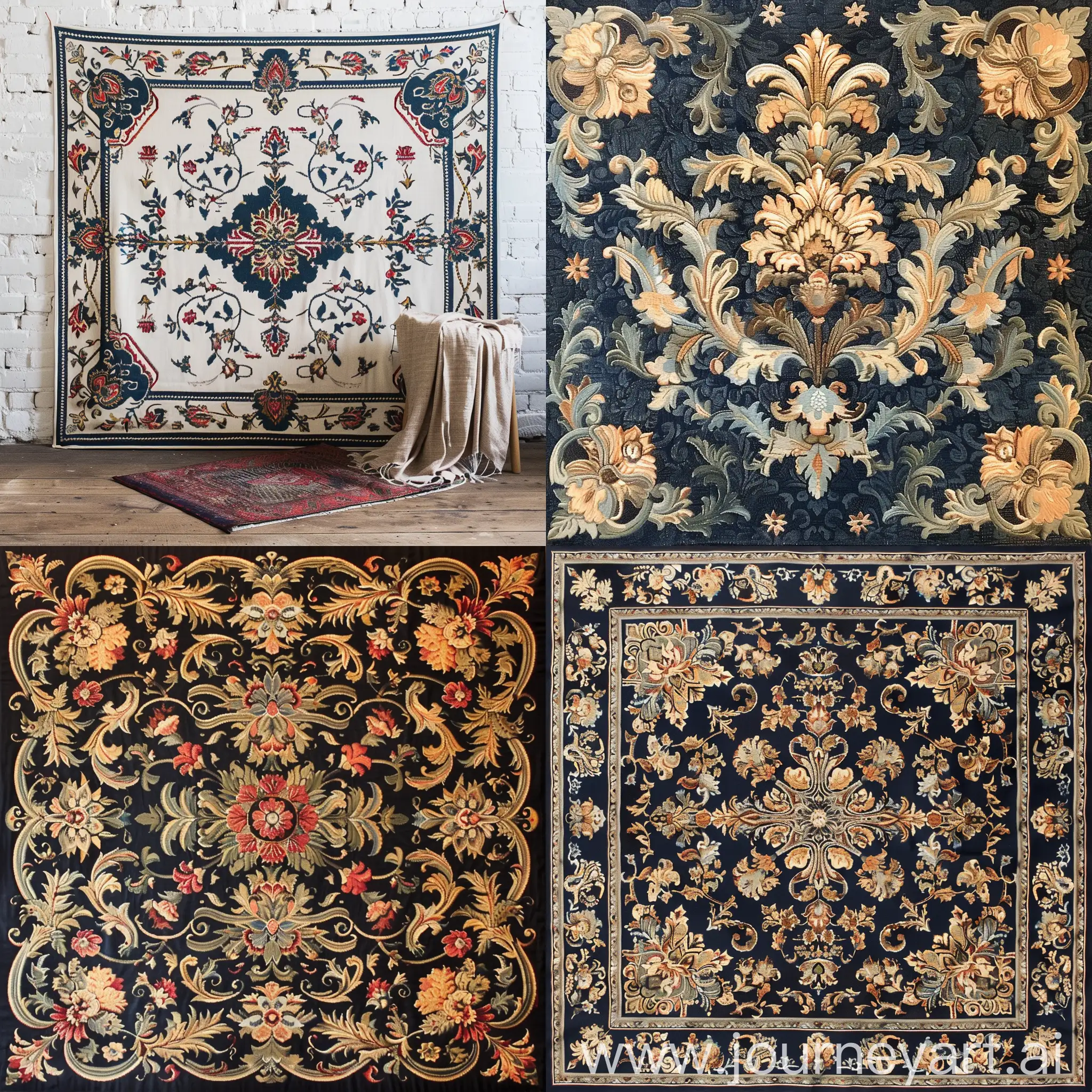 Vibrant-Damask-Tapestry-in-Square-Format
