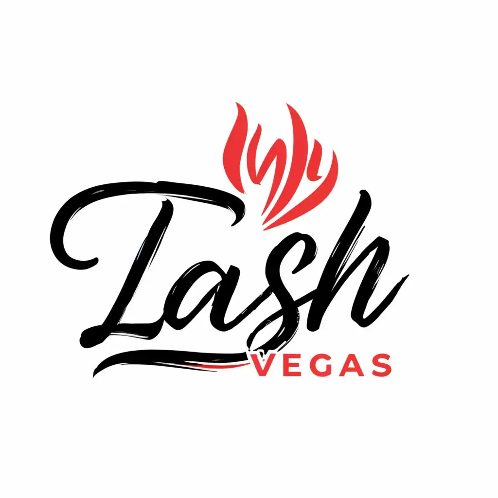 a logo design,with the text "Lash Vegas", main symbol:fiery eyelashes,Moderate,be used in Beauty Spa industry,clear background