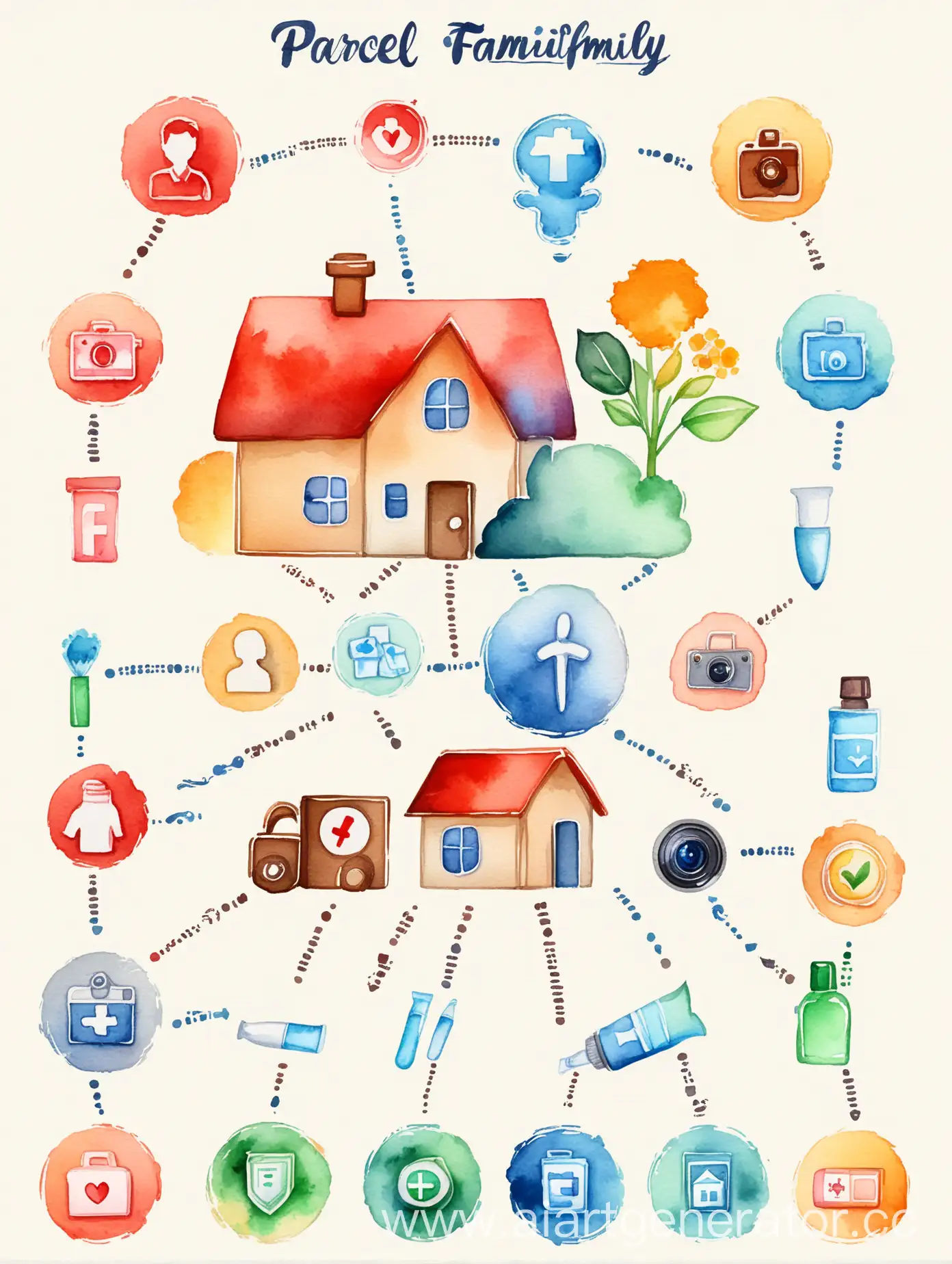 Family-Buying-Medicine-Watercolor-Infographic-Illustration