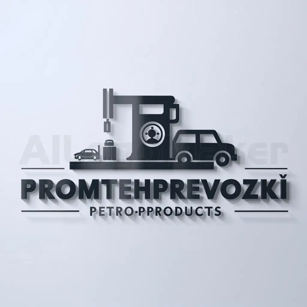 a logo design,with the text "PromTehPerevozki", main symbol:Fuel, auto, petroproducts,complex,be used in Automotive industry,clear background