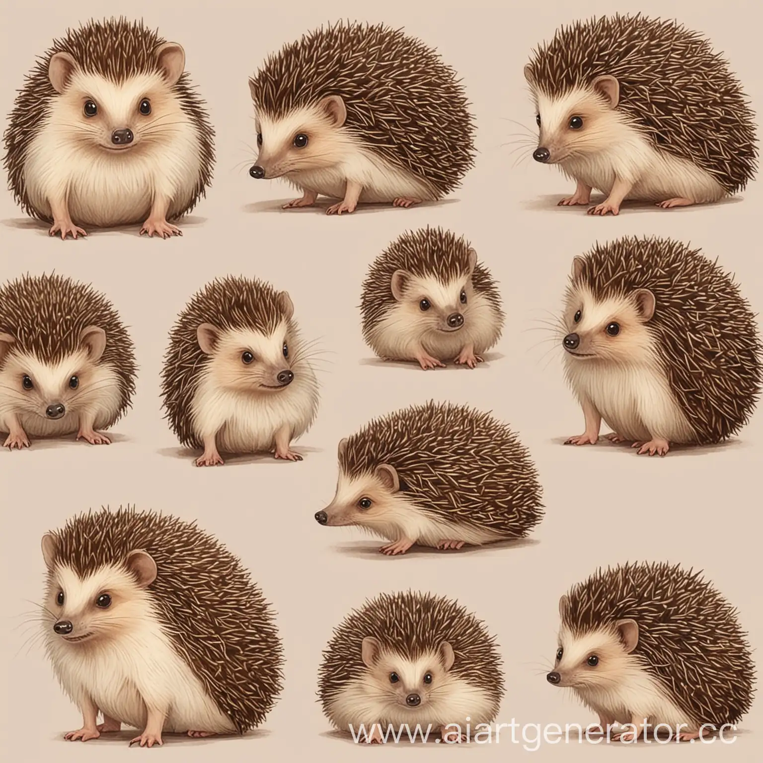 Adorable-Hedgehog-Poses-Expressive-Drawings-of-Hedgehogs-in-Various-Gestures