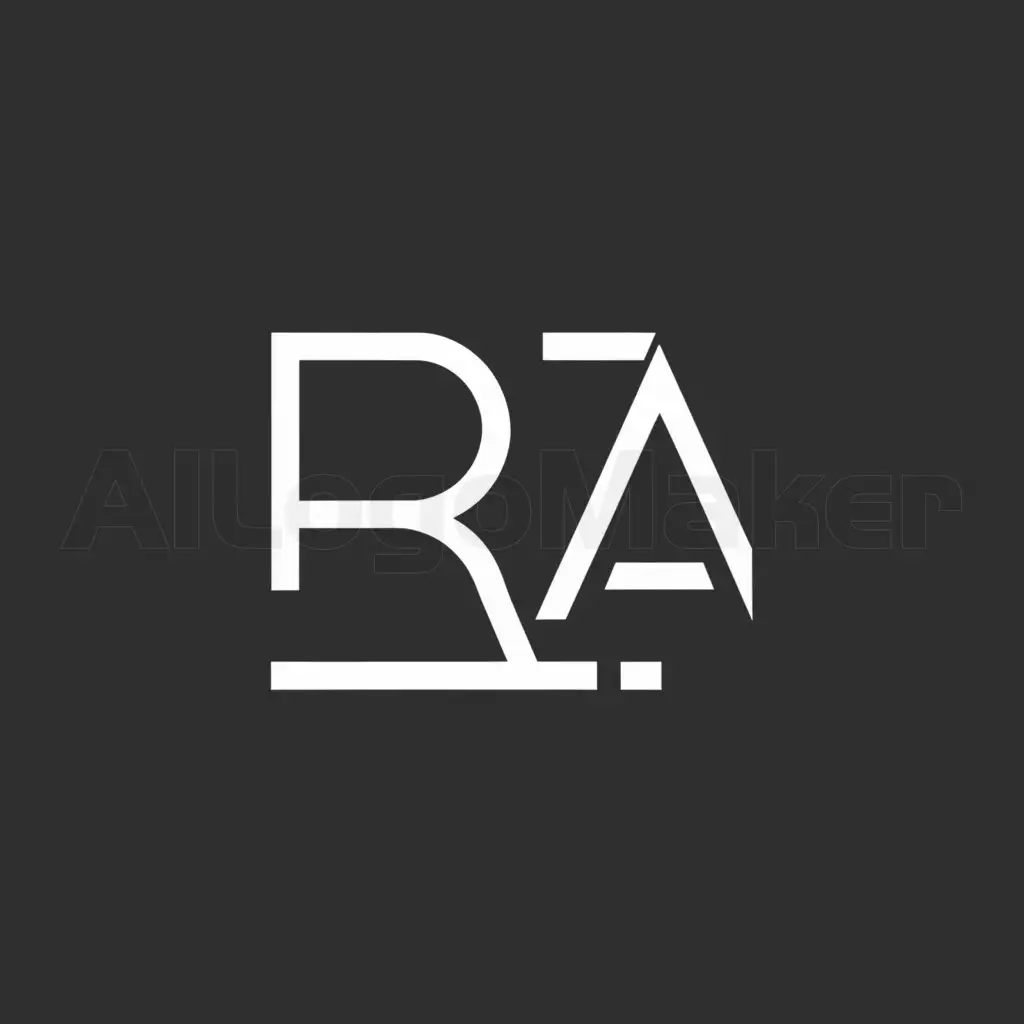 a logo design,with the text "RA", main symbol:RA,Minimalistic,be used in design and technology industry,clear background