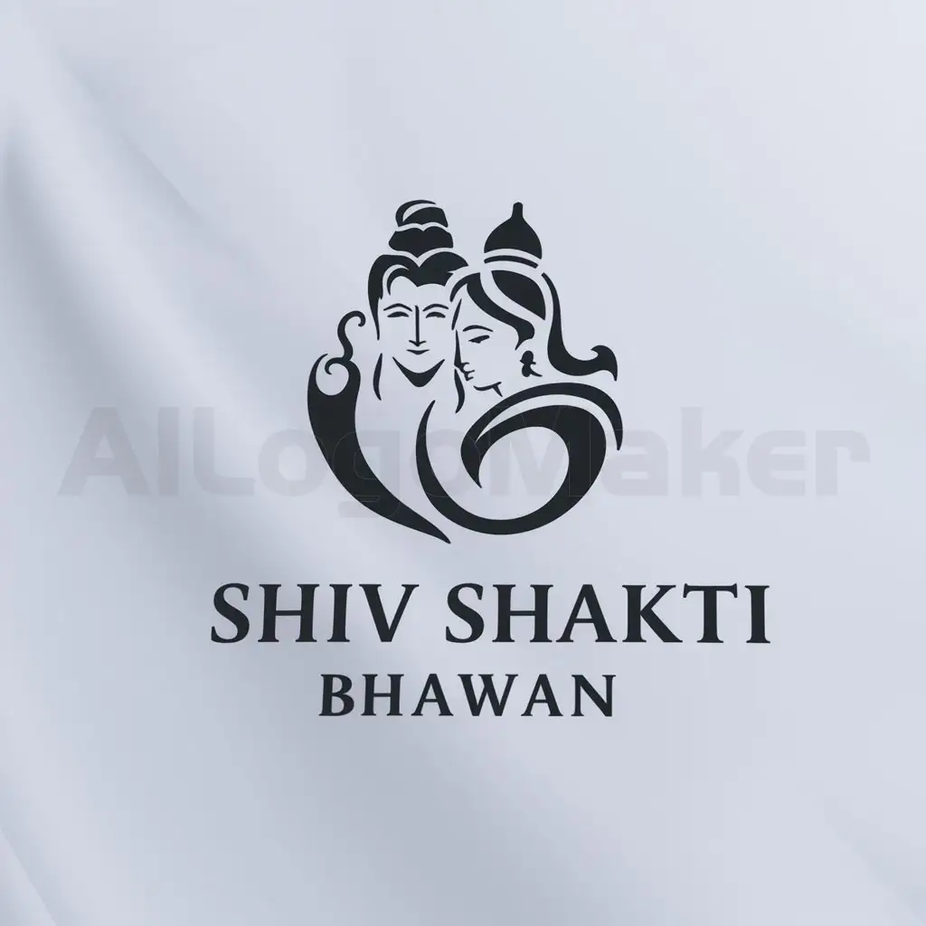 a logo design,with the text "SHIV SHAKTI BHAWAN", main symbol:SHIV AUR PARVATI,Moderate,clear background