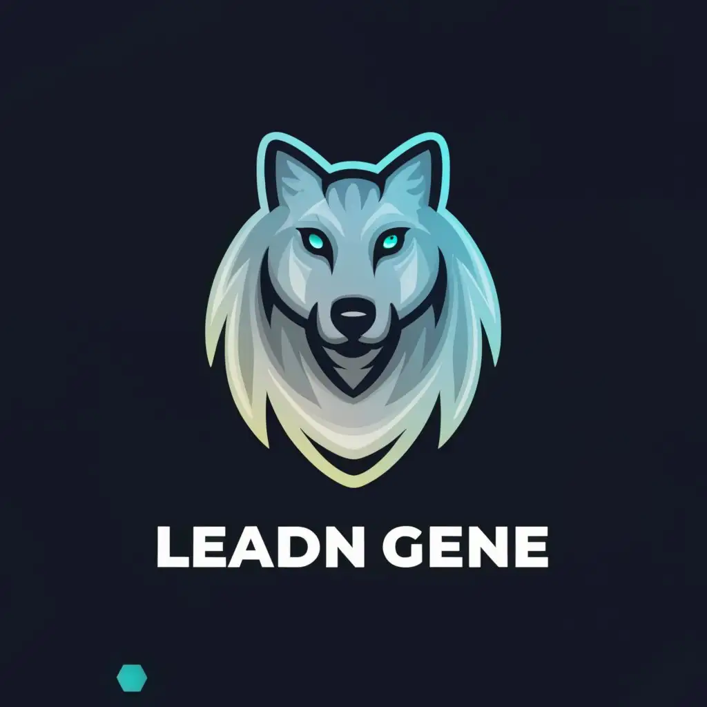 a logo design,with the text "Lead in gene", main symbol:Icy Wolf,Moderate,be used in Internet industry,clear background