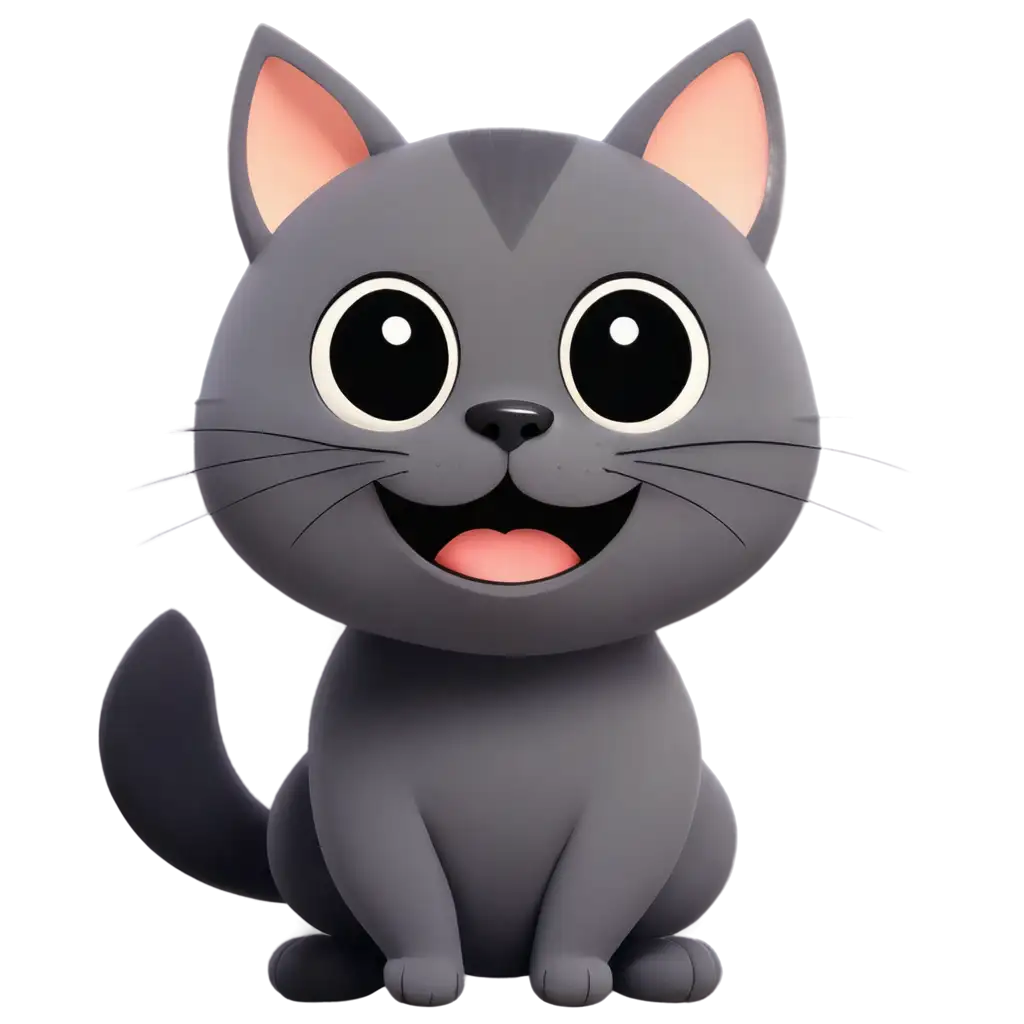 a very cute 2d cat mascot smiling