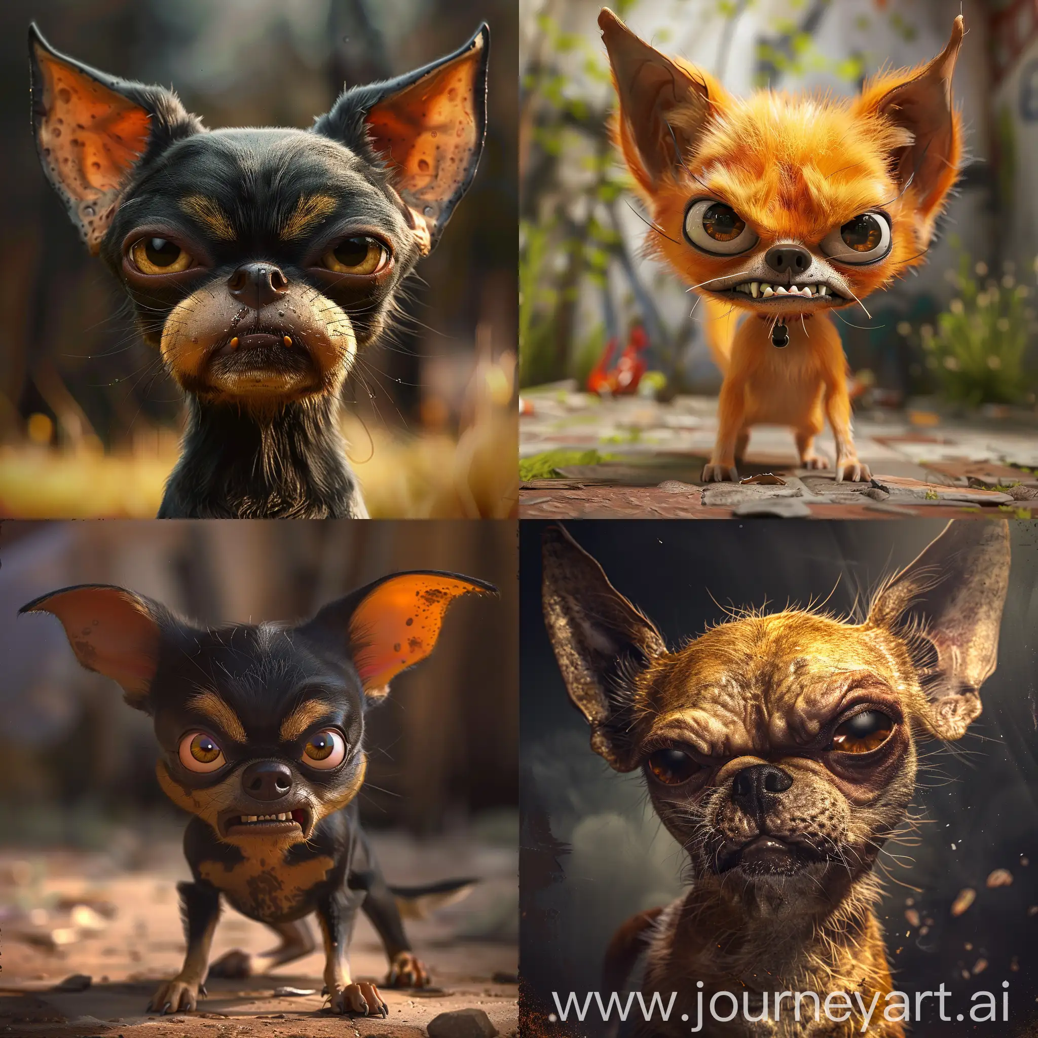 Ugly-Angry-Chihuahua-Dog-Cartoon-in-4K-HDR-Realistic-Style