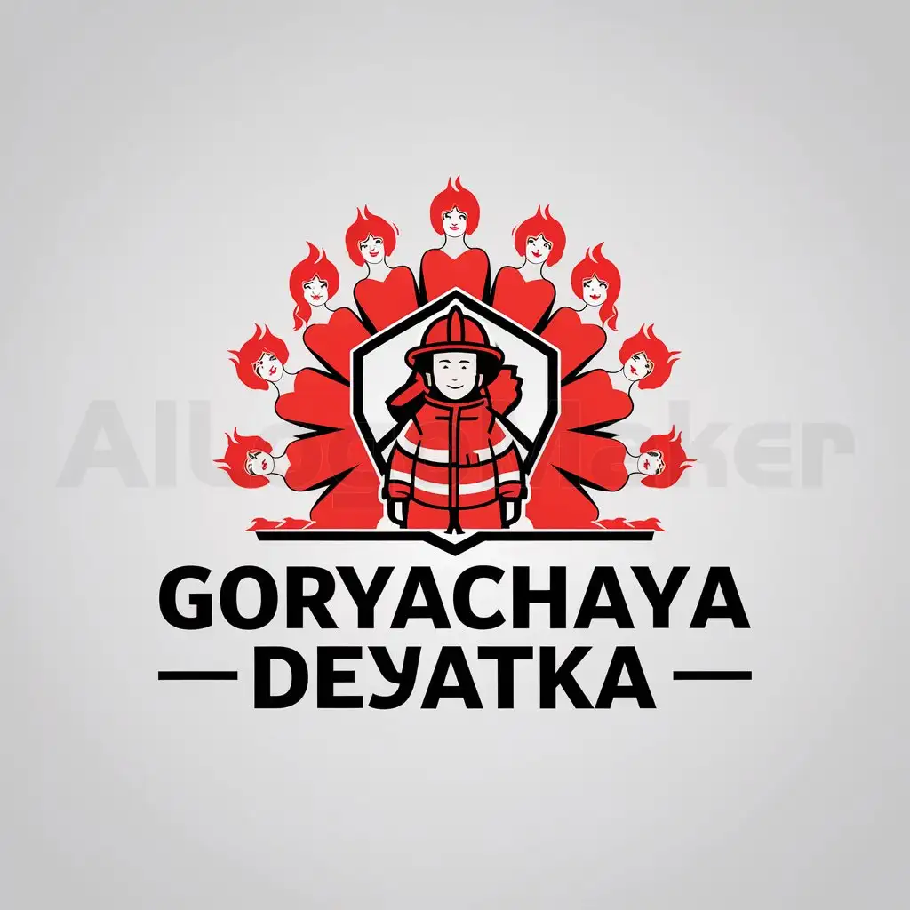 a logo design,with the text "goryachaya desyatka", main symbol:hot top ten wives of young firemen,Moderate,clear background