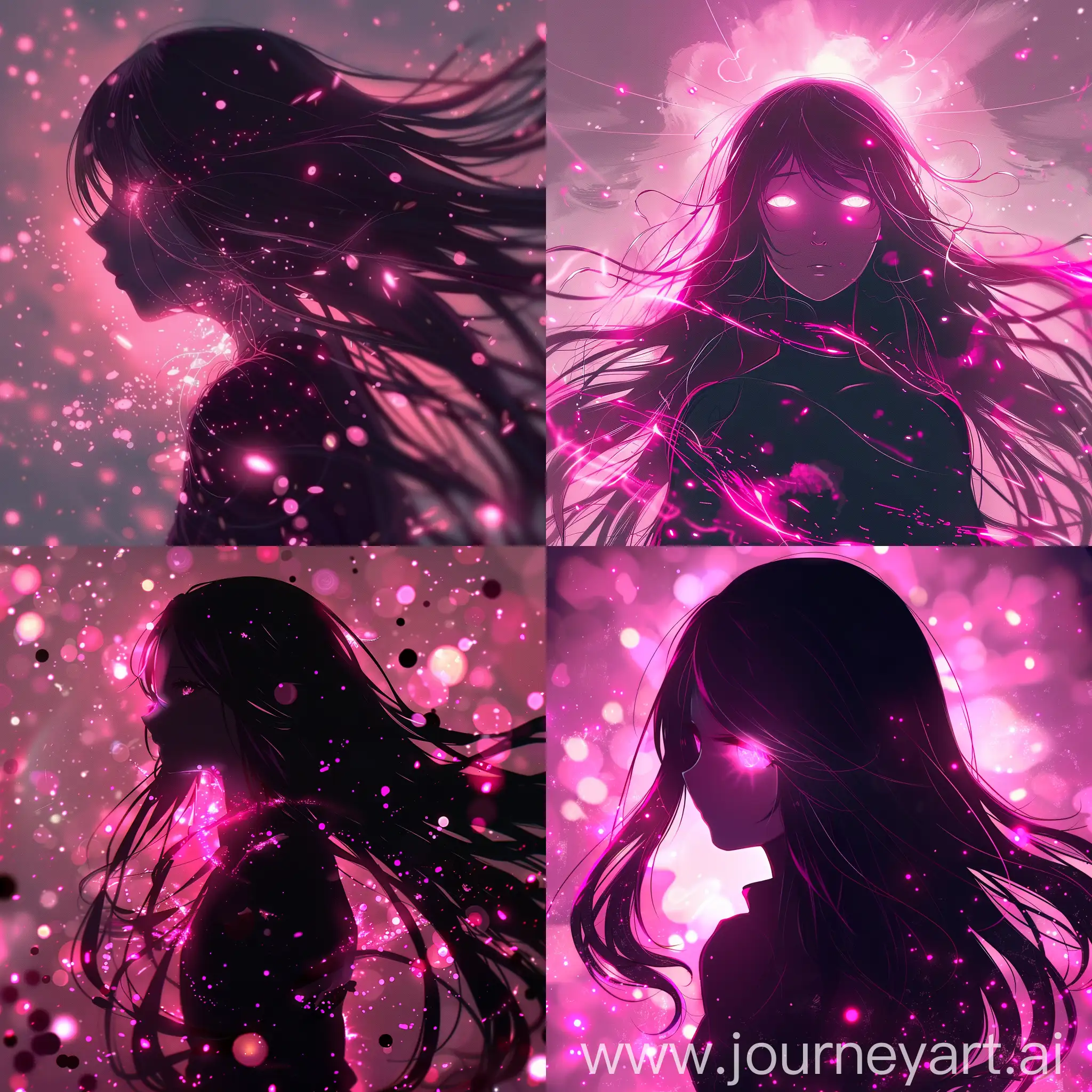 Silhouette-of-Anime-Girl-with-Glowing-Pink-Eyes-and-Radiant-Particles