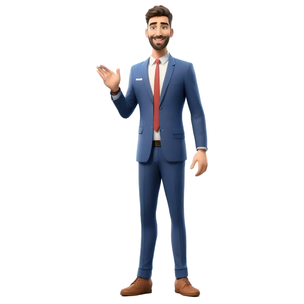 product manager with full-body 3d illustration