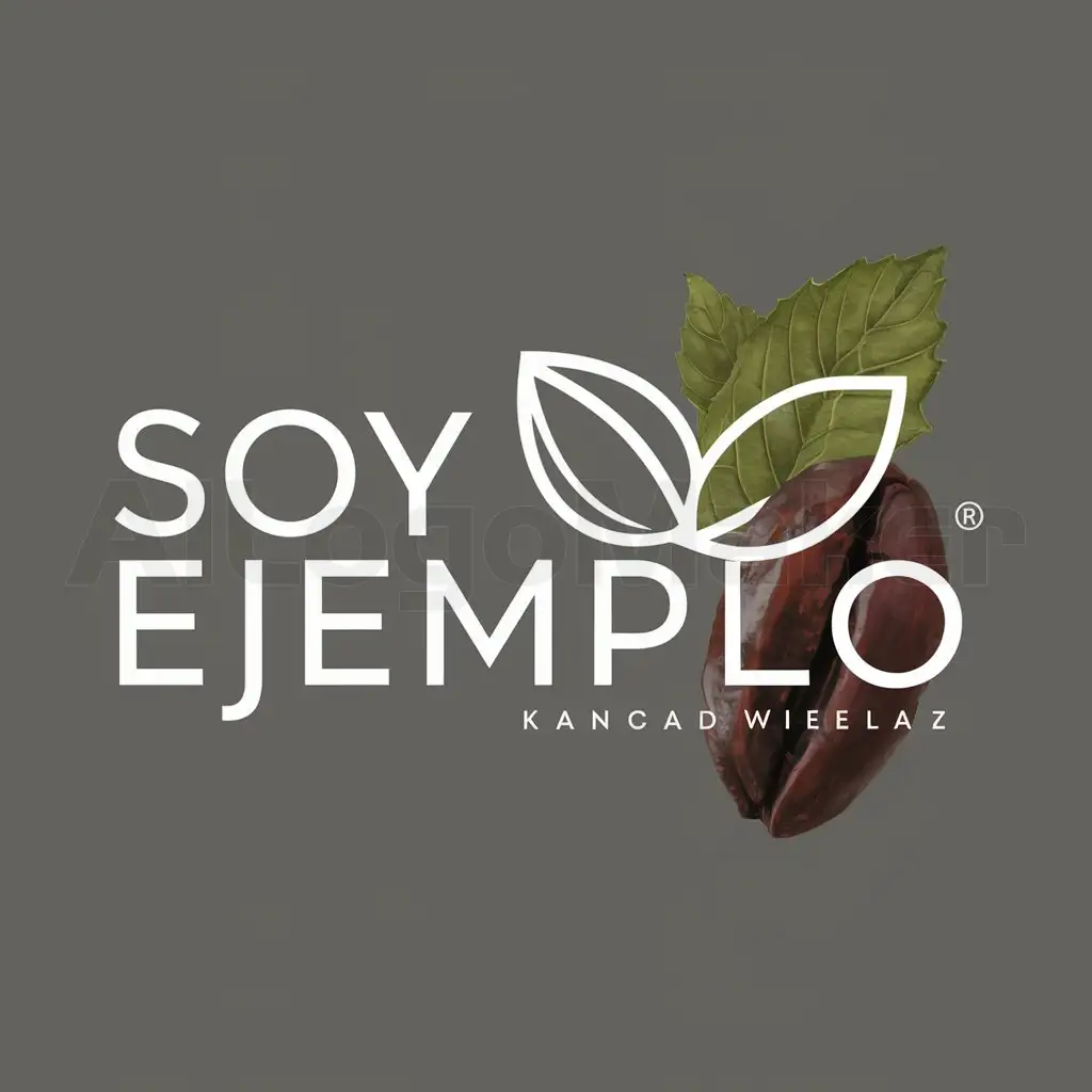 a logo design,with the text "Soy ejemplo", main symbol:Semilla, cacao,n,Moderate,clear background