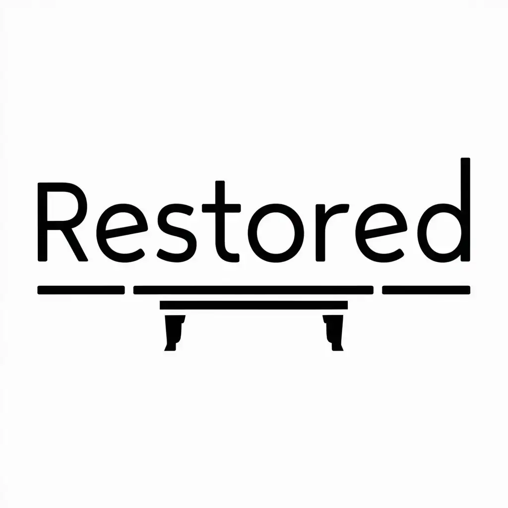 a logo design,with the text "Restored", main symbol:table,Moderate,clear background