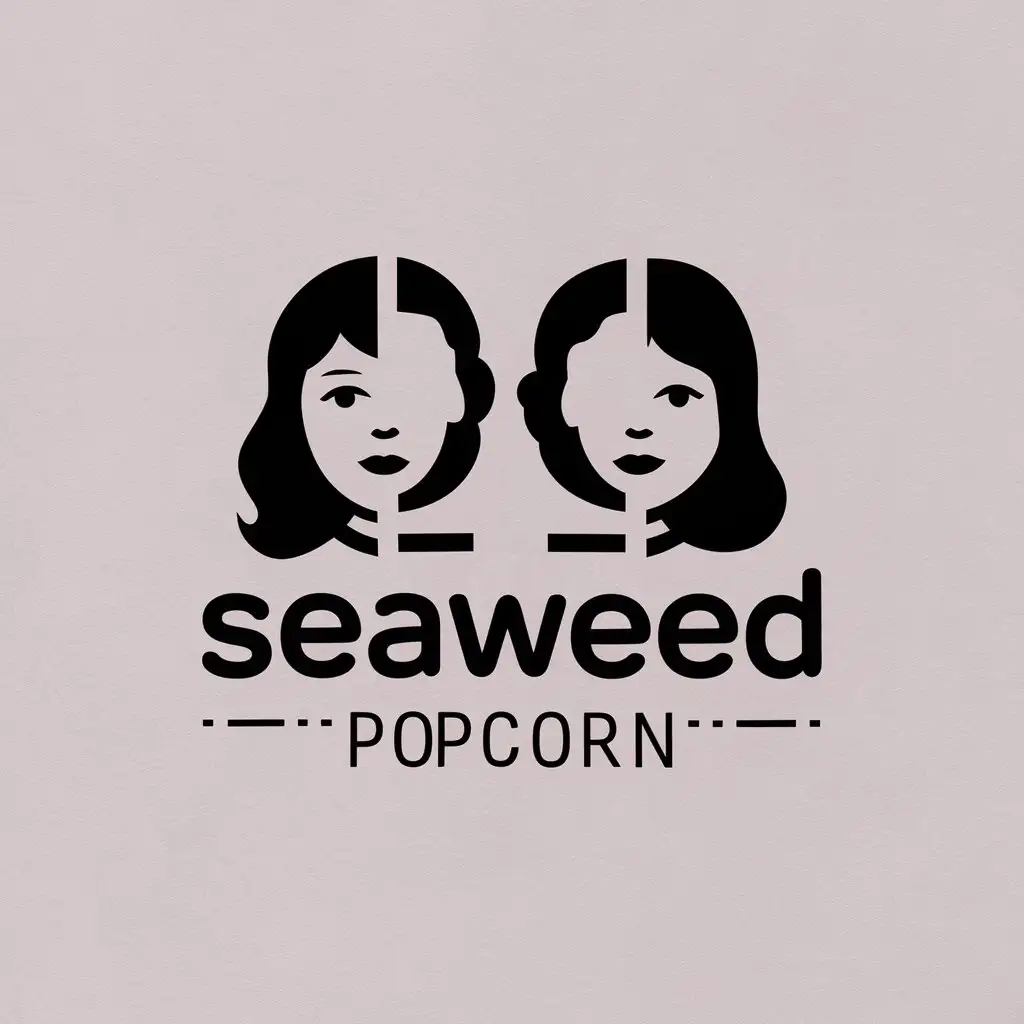 LOGO-Design-For-Seaweed-Popcorn-Minimalistic-Girls-Faces-with-Text-Entertainment-Industry