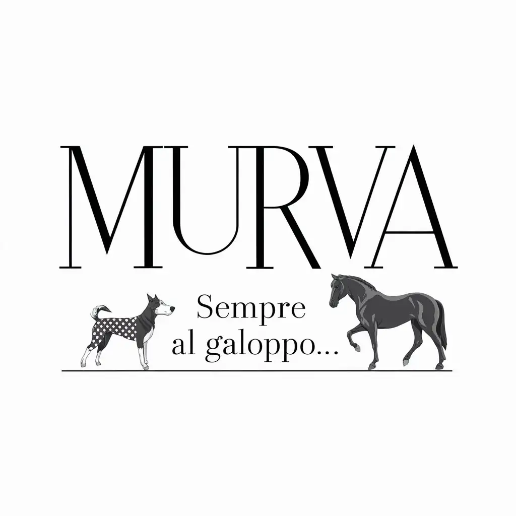 MurVA Logo Stylized Horse and Dog Always Galloping