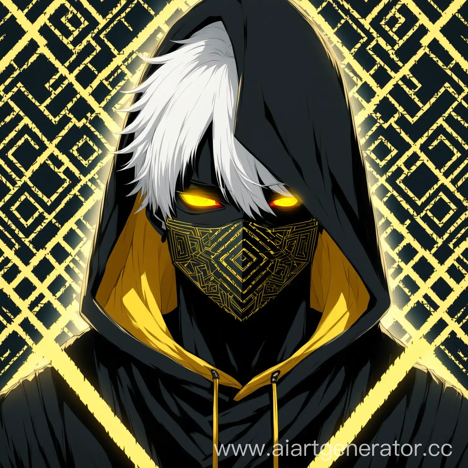 Anime-Character-with-White-Hair-and-Black-Mask-in-Geometric-Background