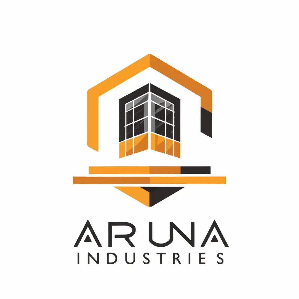 a logo design,with the text "Aruna Industries", main symbol:Upvc Window,Moderate,be used in Construction industry,clear background