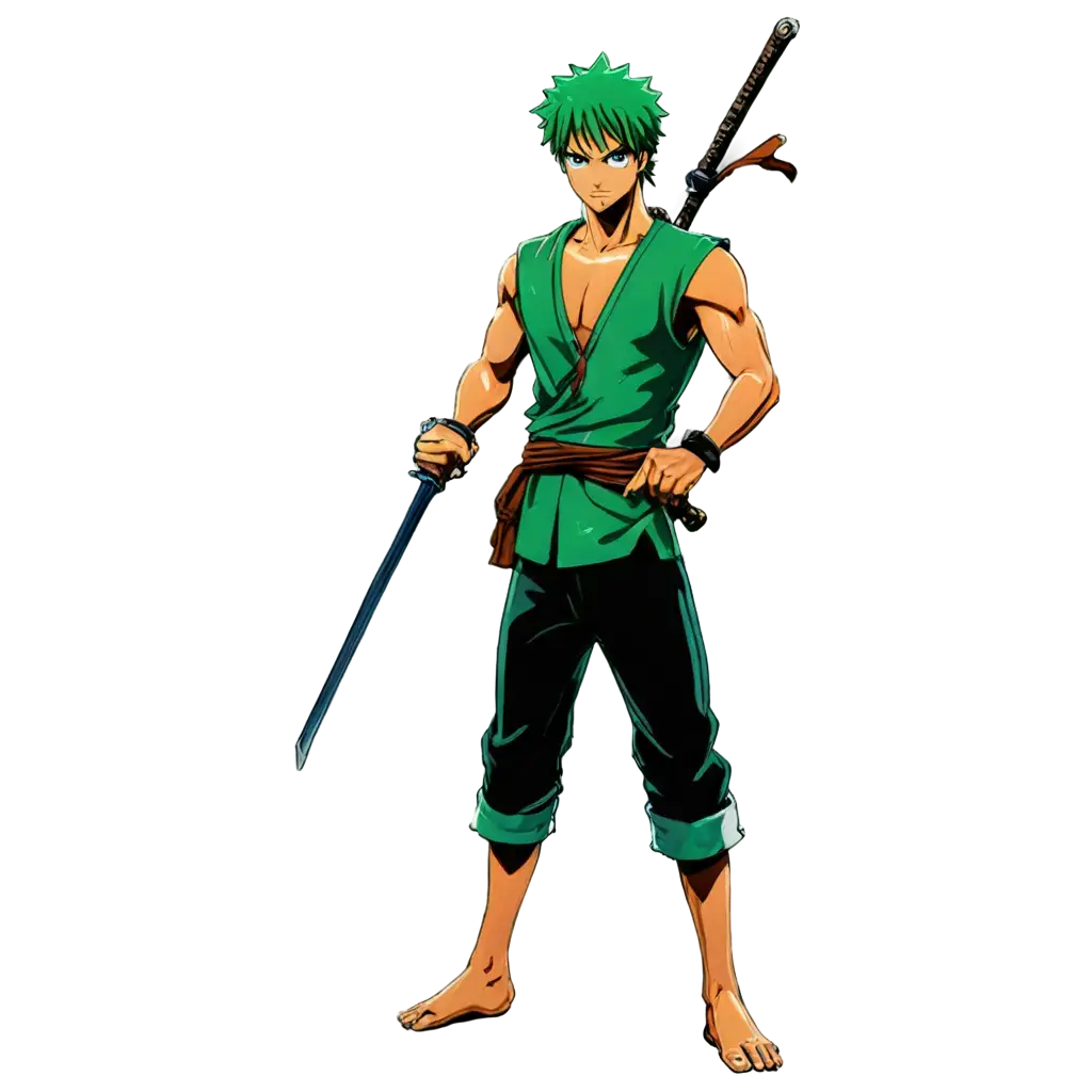 Exquisite-Zoro-2D-Painting-Enhance-Your-Online-Presence-with-HighQuality-PNG-Artwork